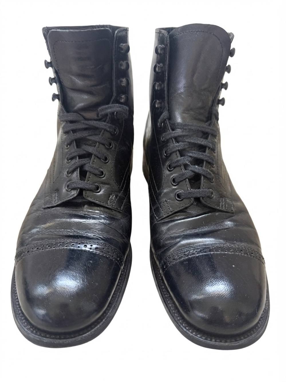 Stacy Adams Madison Black Leather Cap Toe High Top Dress Boots 7